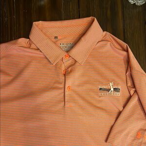 Under Armour Men's Orange Striped Polo Shirt
